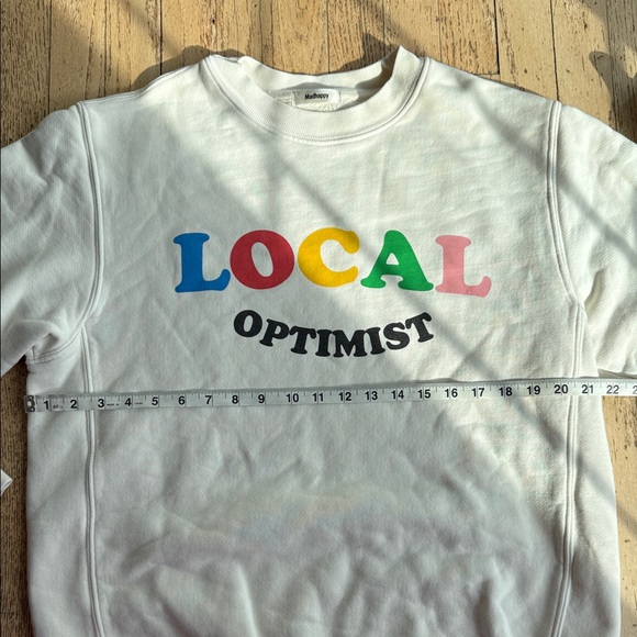 Madhappy Local Optimist White Sweatshirt Size Medium - Picture 3 of 8